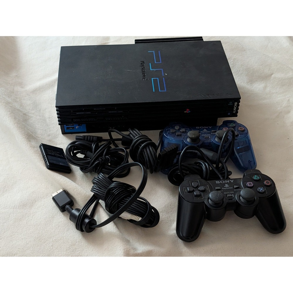 Sony PlayStation 2 PS2 Fat Console SCPH-30001 Bundle 2 Controllers Memory Card